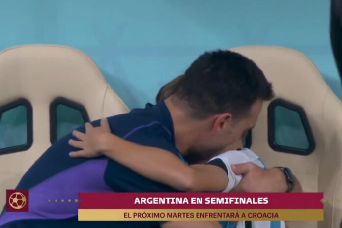 Scaloni y su hijo Ian