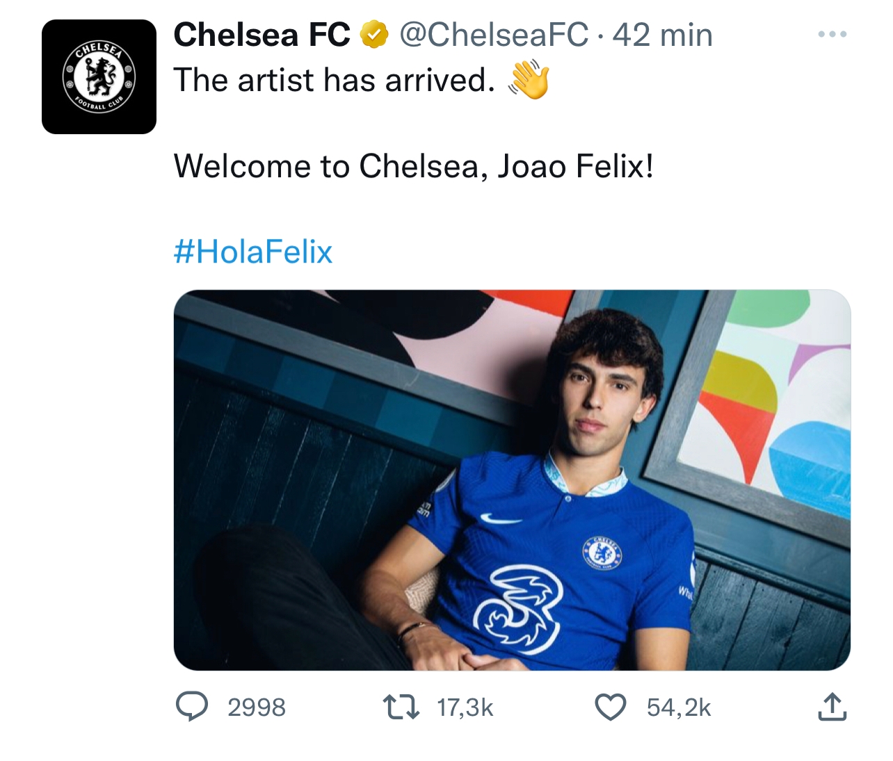 El Chelsea comete una metedura de pata al anunciar a João Félix: "hola" en vez de "hello"
